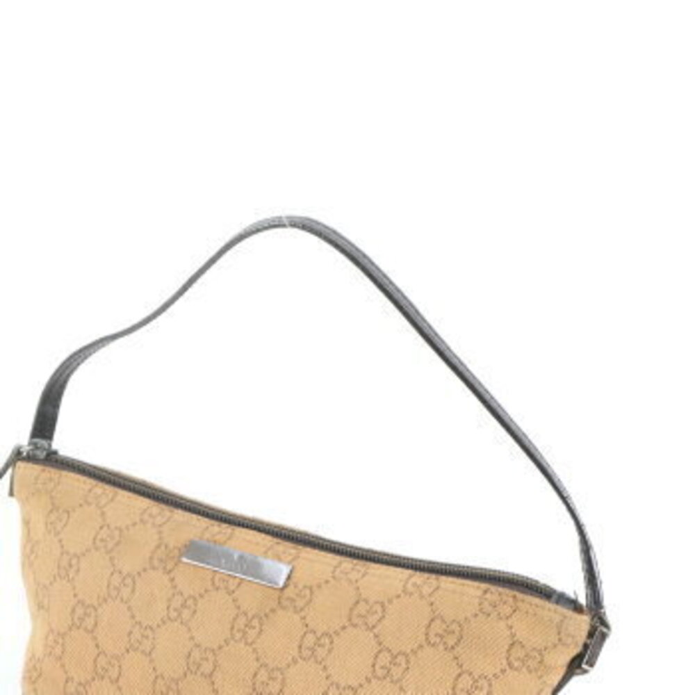 Gucci accessory REM brown handbag pouch canvas leather GG